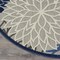 Homeroots 8 ft. Round Blue Large Floral Indoor & Outdoor Area Rug 384825 - alternate 9